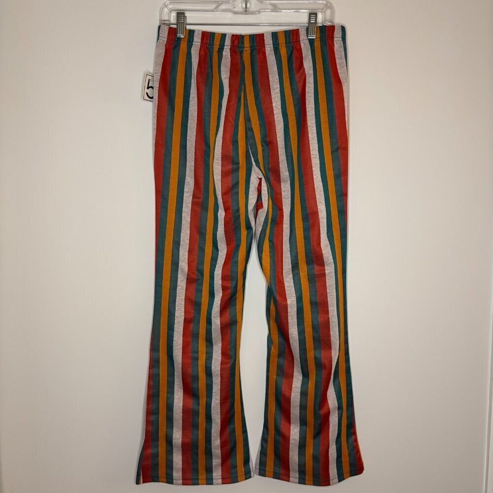 STYLE 5 NEW Striped Colorful Pull On Pant Womens XL Stretch Bell Bottom